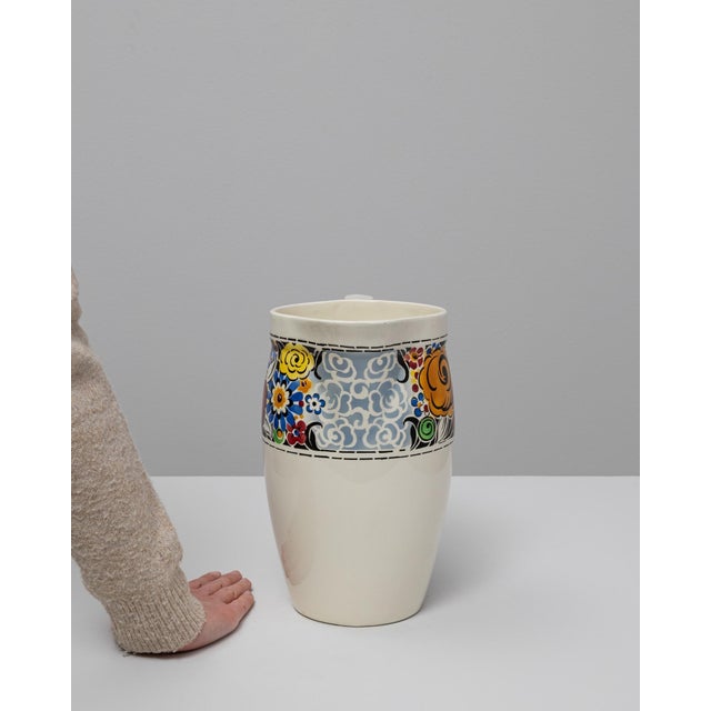 20th Century Belgian Floral Design Ceramic Pitcher For Sale - Image 17 of 18