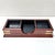 2003 Bombay Company Mahogany Desk or Dresser Valet Organizer With Brass Inlay and Faux Leather Lining For Sale - Image 4 of 10