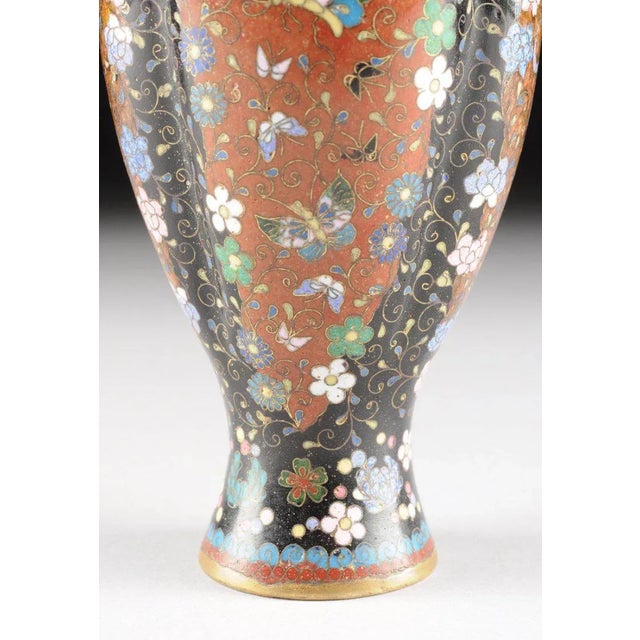 Pair Late 19th Century Japanese Cloisonne Bud Vases For Sale - Image 4 of 11