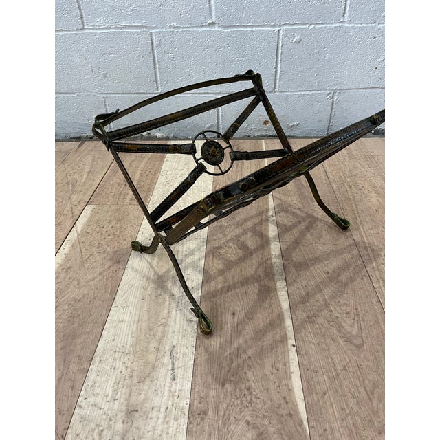 Hermes Style Belt Strap Folding Magazine Rack Equestrian For Sale - Image 9 of 11