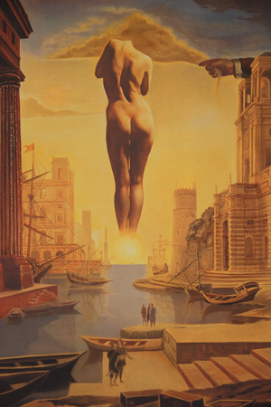 After Salvador Dali, Nude Dali's Hand Removing a Golden Fleece, Lithograph