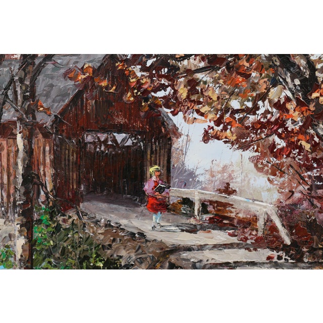 Textile Original Vintage Oil Painting by Robert Lebrón For Sale - Image 7 of 12