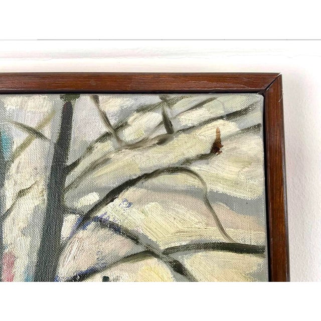 American Vintage Original Oil Painting “Willow Wood Arboretum Spring Landscape” Signed James L. Johnson For Sale - Image 3 of 12