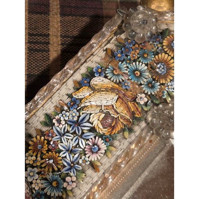 Silver Antique Micromosaic Mirror From Italy For Sale - Image 8 of 15