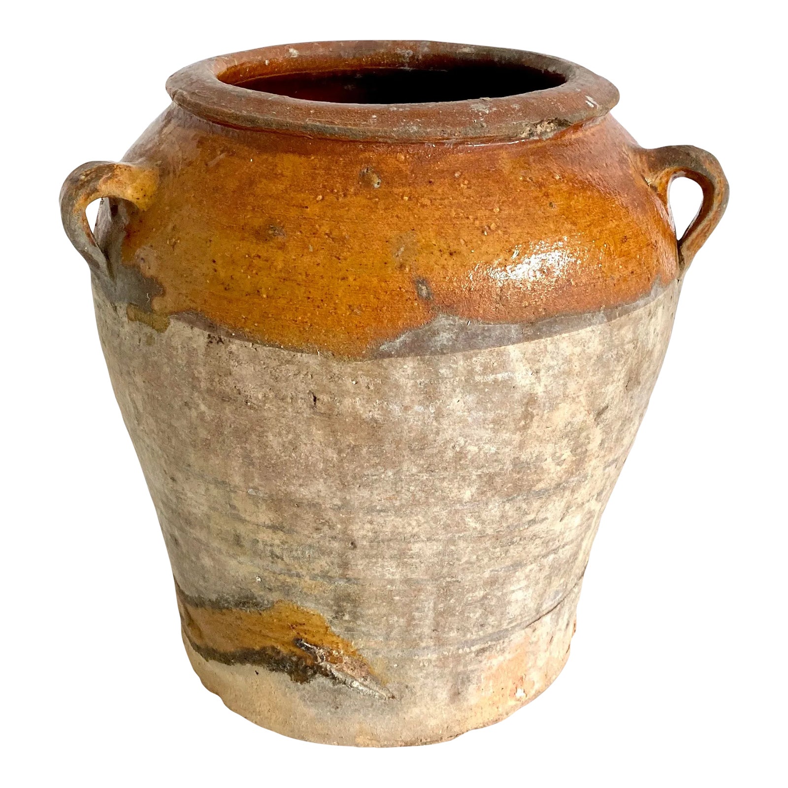 Antique French Amber Glazed Terracotta Urn Vase Chairish