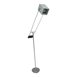 1960s Vintage Chromed Steel Cantilever Crane Lamp For Sale