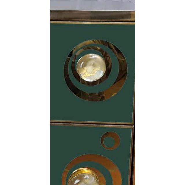 Bedside Tables with Hand-Embossed Brass and Murano Glass from Justfurnituress SRL, Set of 2 For Sale - Image 9 of 11