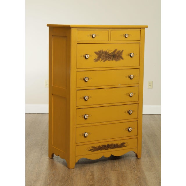 Hitchcock Vintage Yellow Painted Tall Chest of Drawers Chairish