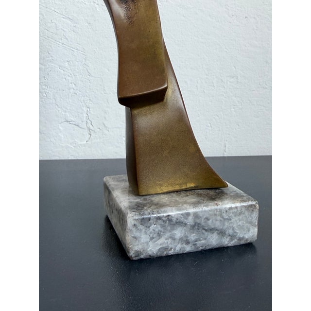 Roberto G. Crivelle Bronze Abstract Female Sulpture on Granite Base, 1980s For Sale - Image 10 of 14