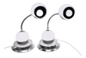 American Chromium Eyeball Desk Lamps, 1960s, Set of 2