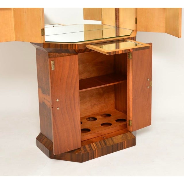1930s Art Deco Burr Walnut Cocktail Cabinet, 1930s For Sale - Image 5 of 12