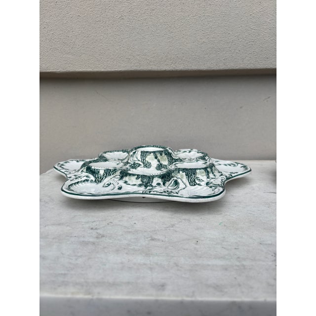 Late 19th Century Large French Majolica Oyster Platter, Circa 1890 For Sale - Image 5 of 6