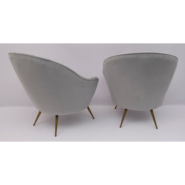 1950s Mid-Century Modern Velvet Chairs by Federico Munari, Italy, 1950s, Set of 2 For Sale - Image 5 of 9