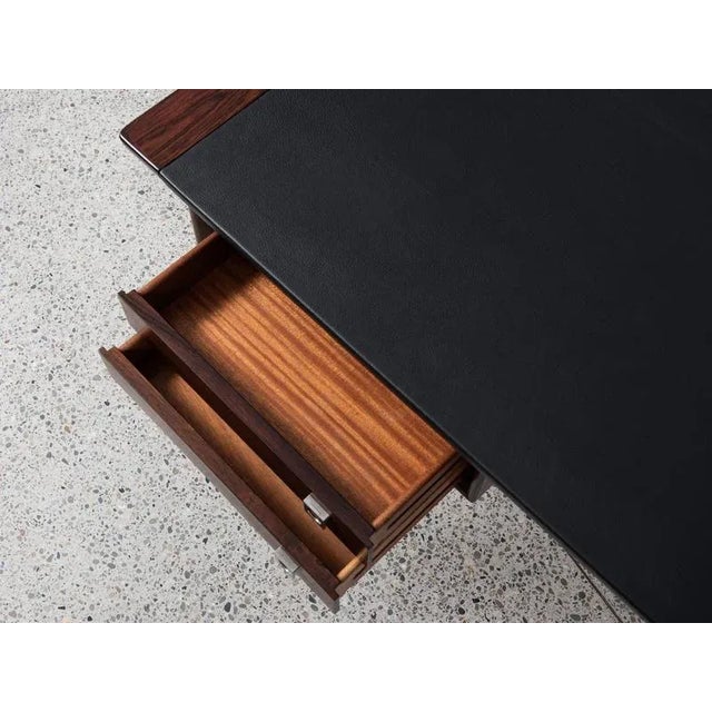 Vintage Danish Desk in Rosewood and Black Leather by Arne Vodder for Sibast, 1960s For Sale - Image 10 of 13