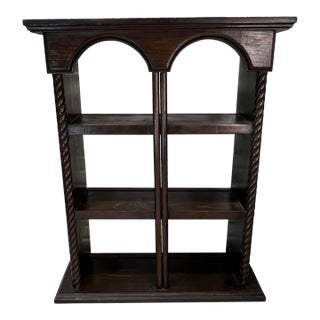 Double Arch Pine Wood Wall or Tabletop Shelves For Sale