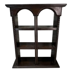 Double Arch Pine Wood Wall or Tabletop Shelves