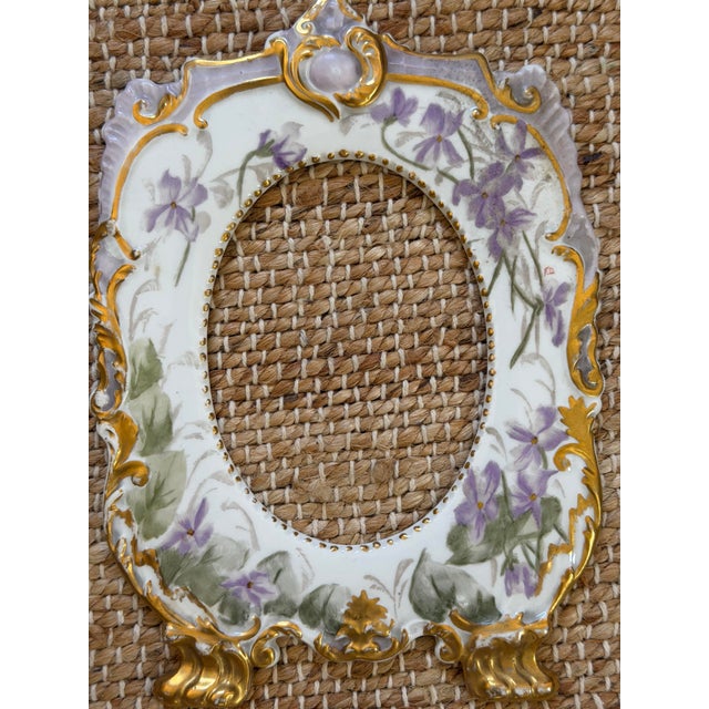 Alabaster 19c Hand Painted Porcelain Frames, Set of 2 For Sale - Image 8 of 11