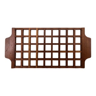 1960s Anri Form Italy Teak Tray Trivet For Sale