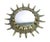 Vintage Sun Mirror in Golden Metal with Green Details For Sale - Image 9 of 10