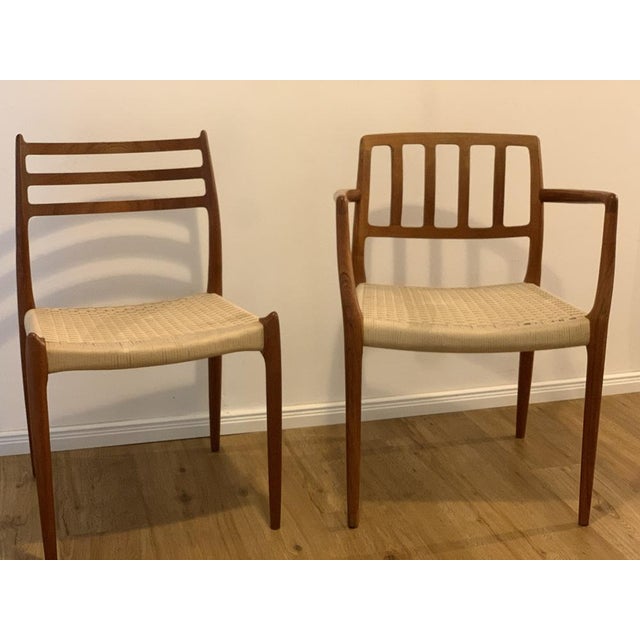 Mid-Century Modern Set of Vintage Model No. 66 & 78 Solid Teak Chairs by Niels O. Møller for J.L. Møllers Møbelfabrik For Sale - Image 3 of 18