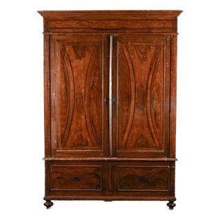 Two Door Lacquered Wardrobe with Internal Compartment at the Base, Italy, Late 19th Century For Sale