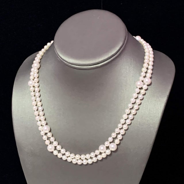 Akoya Pearl Necklace 14k Yellow Gold 37.25" 8.5 mm Certified For Sale - Image 11 of 14