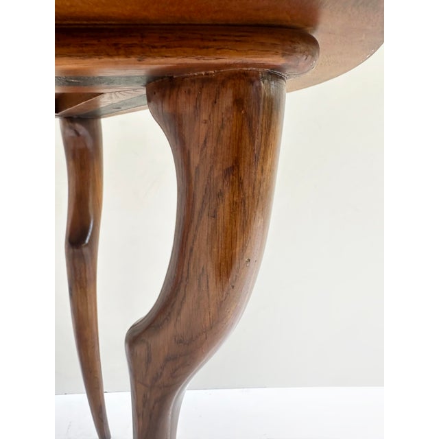 Late 20th Century Vintage Burl Side Table With 3 Graceful Antelope