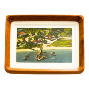 Florida Longboat Key Mar Vista Resort 1950's Framed Vintage Linen Postcard