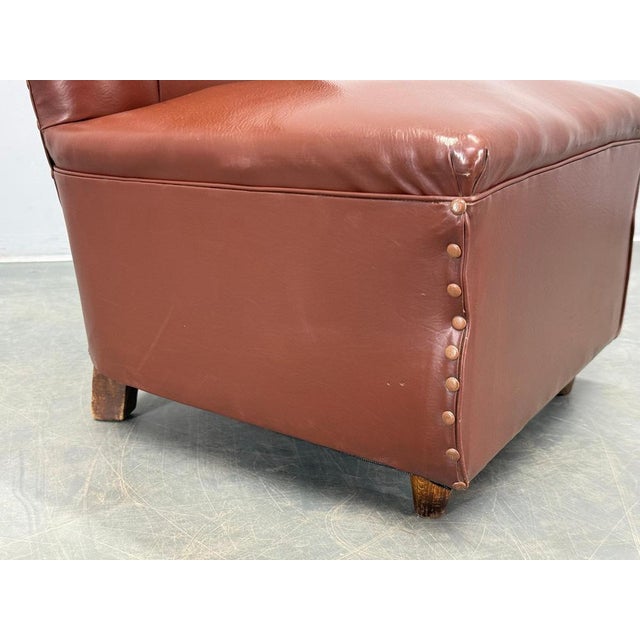 Brown Mid-Century Italian Leatherette Lounge Chair, 1950s For Sale - Image 8 of 15