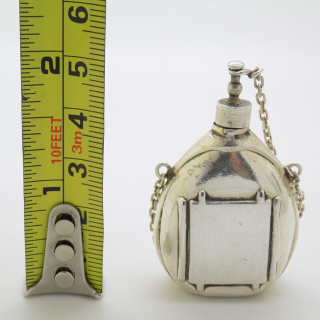 Vintage Italian Handmade Genuine Silver Canteen Perfume Bottle Figurine, 1980s For Sale - Image 10 of 11