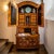 Impressive Baroque secretary from Dresden, featuring a two-drawer, slightly bombé commode base. Above it, a tall slant-...