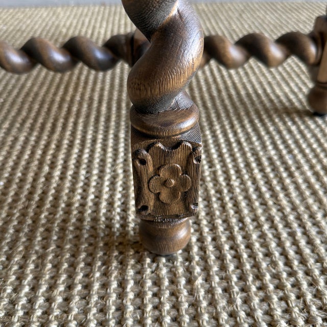 Bellows Side Table in White Oak With Barley Twist Leg Details For Sale - Image 10 of 11