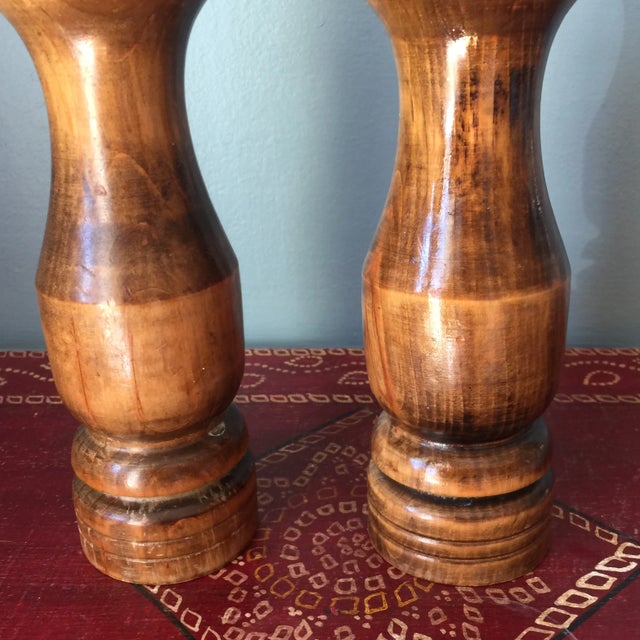 1970s Wooden Salt & Pepper Shakers For Sale In Atlanta - Image 6 of 6