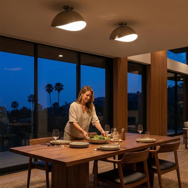 Satin nickel paired with a steel base defines the Luna Bella, a modern flush mount designed by the NOVA Design Team. This...