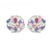 Modern Emerald Ruby and Sapphire Flower Blossom Stud Earrings in 18k Solid White Gold- 2 Pieces For Sale - Image 3 of 4