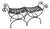 Mid Century Wrought Iron & Brass Curule Bench For Sale