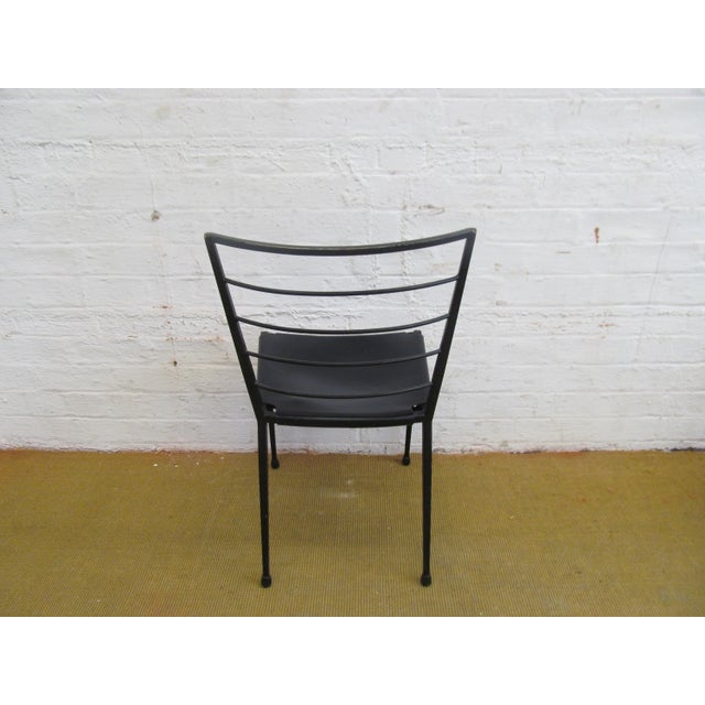 Mid-Century Modern 1960s Vintage Mid-Century Modern Metal and Leather Dining Chairs For Sale - Image 3 of 10
