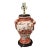 Vintage Japanese Kutani Red Landscapes Pomegranate Floral Handles Table Lamp For Sale