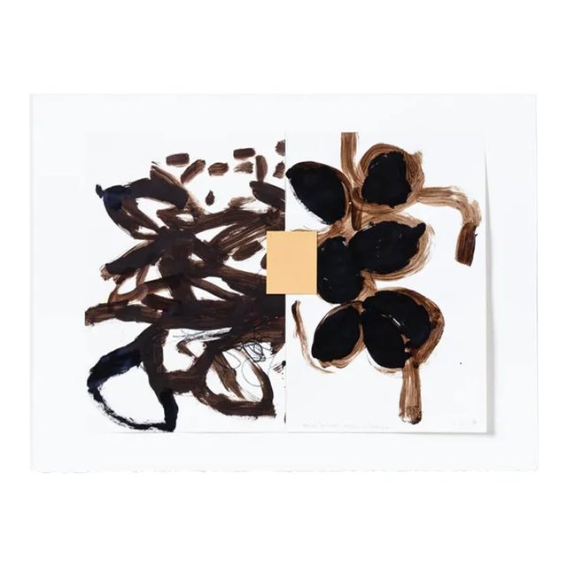 Contemporary Abstract Gestural Painting on Paper For Sale