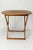 Mid-Century Danish Modern folding teak accent table by Drylund. Oval Top on folding "X" frame base. The perfect accessory...