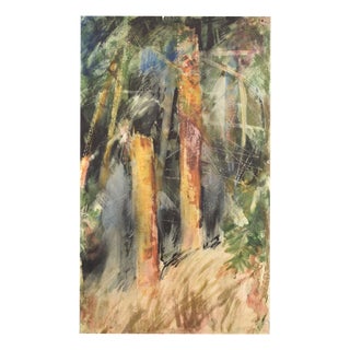 Albert Goltjakov, Sunlight in the Forest, 1960s, Watercolor For Sale