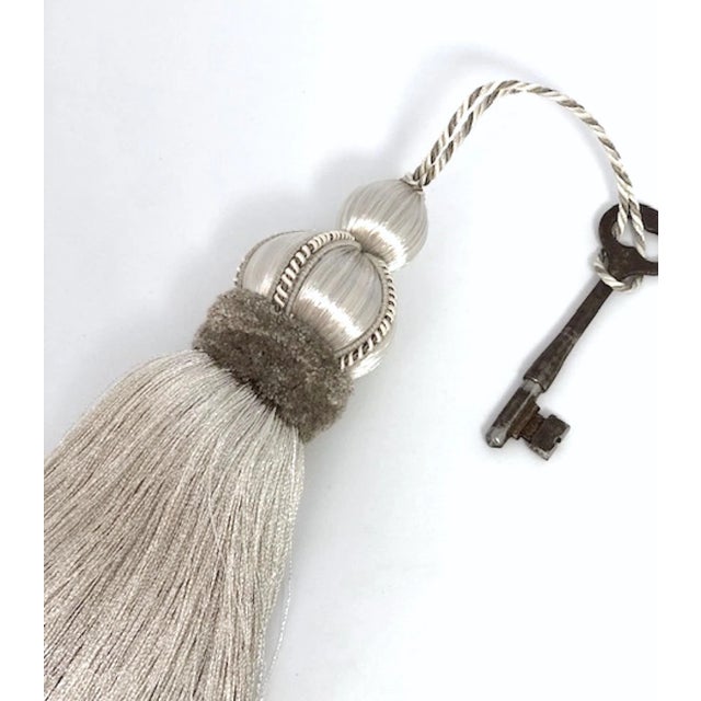 Key Tassel in Silver Color With Velvet Detail For Sale - Image 9 of 14