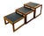 Vintage Nesting Tables in Teak and Black Ceramic, 1960s, Set of 3 For Sale