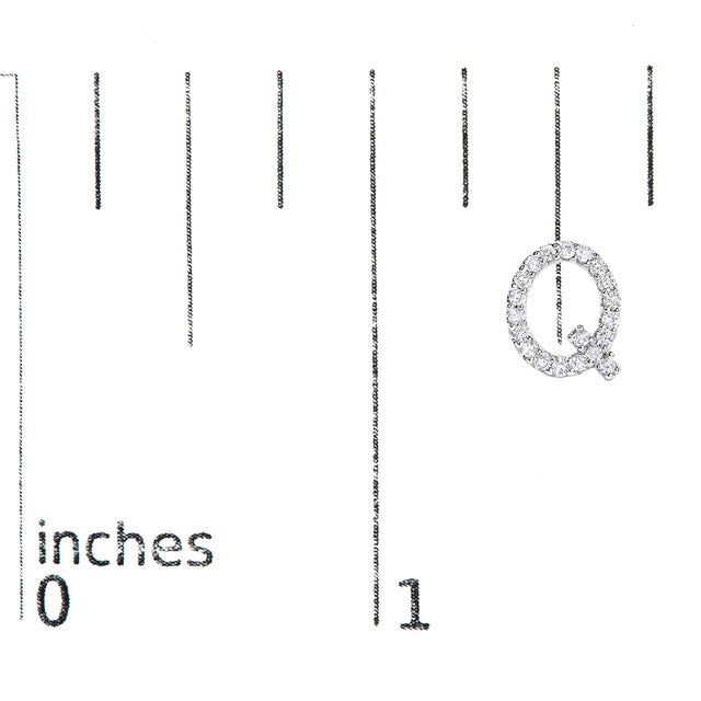 Early 21st Century 10K White Gold 1/10 Cttw Diamond 'Q' Initial Stud Earring For Sale - Image 5 of 5