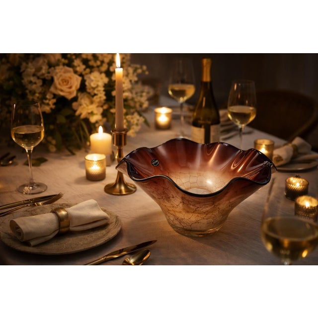 A luminous example of Eastern European studio glass, this hand-blown piece by Jozefina Glass of Krosno, Poland transcends...