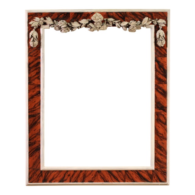 Vintage Italian Lacquered and Painted Frame, 1970 For Sale