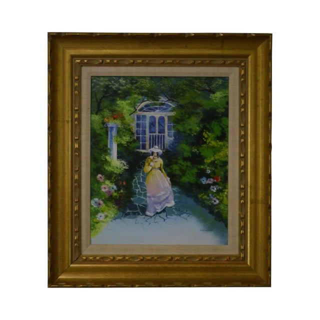 Parthesius Enamel on Copper Southern Belle Framed Painting For Sale - Image 11 of 11