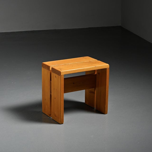 Vintage Pine Stool from Les Arcs, 1970s For Sale - Image 15 of 15