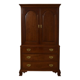 Stickley Cherry 2 Door Fitted Interior Bedroom Armoire Chest For Sale