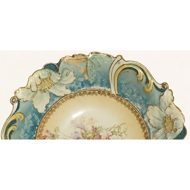 Antique White Museum Quality Antique German Art Nouveau Porcelain Centerpiece Bowl, Morning Glory Mold, Saxe-Altenburg c.1906-1920 by Unger & Schilde For Sale - Image 8 of 10
